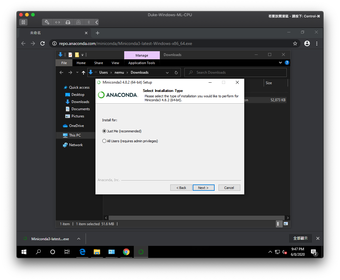 install-conda-just-me